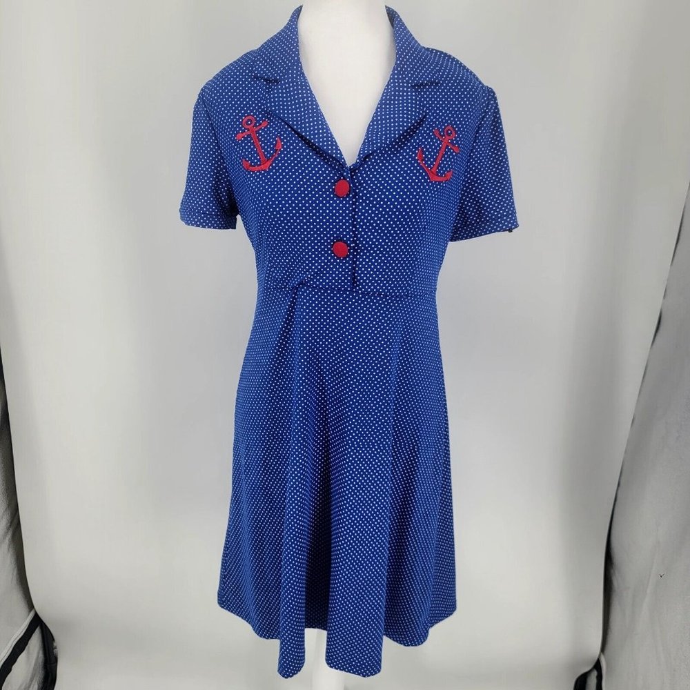 Nautical Blue Polka Dot Dress